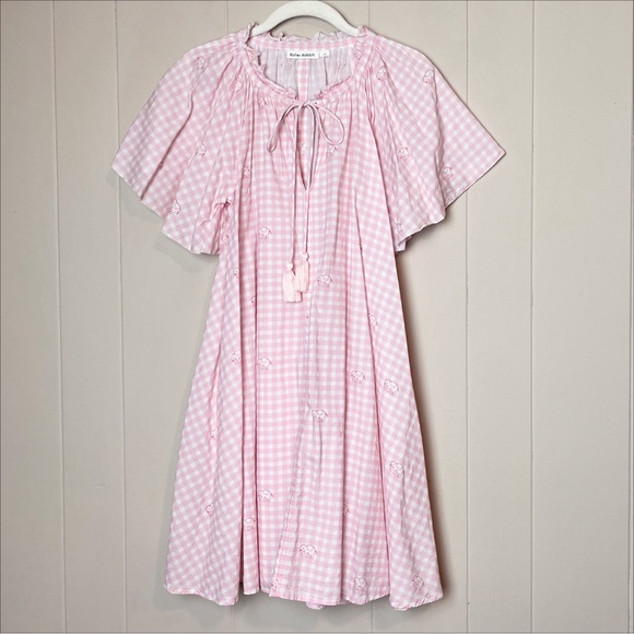 Roller Rabbit Hathi Gingham Temmy Dress XS Pink elephant swim beach coverup - Picture 12 of 13